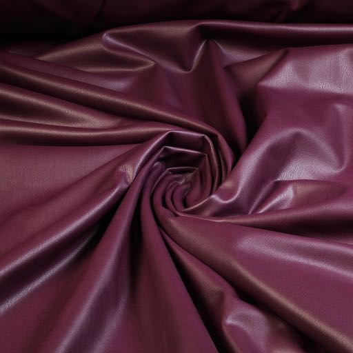 Tissu stretch simili cuir / velours bordeaux
