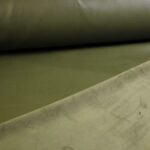 Tissu stretch simili cuir / velours olive