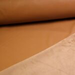 Tissu stretch simili cuir / velours cognac