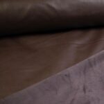 Tissu stretch simili cuir / velours marron