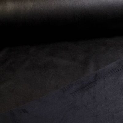 Tissu stretch simili cuir / velours noir