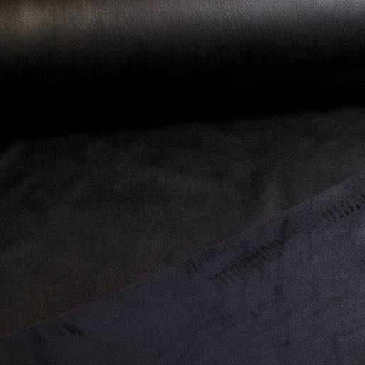 Tissu stretch simili cuir / velours noir