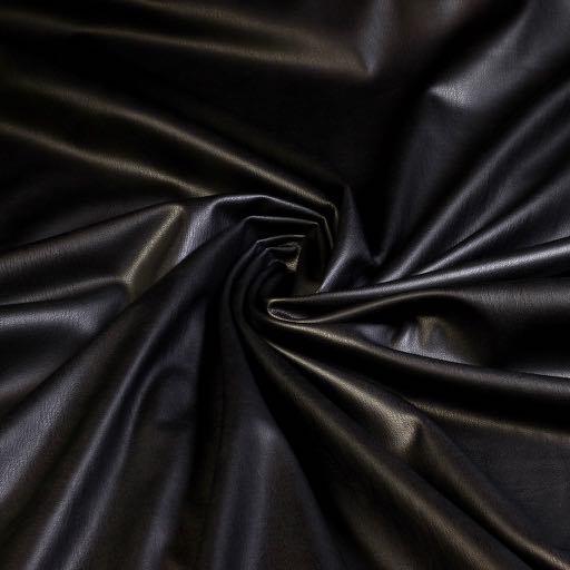 Tissu stretch simili cuir / velours noir