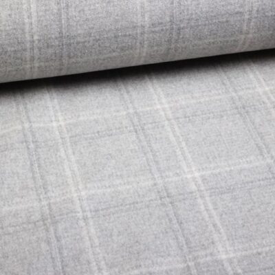 Tissu manteau carreaux Gris