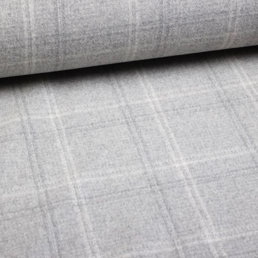 Tissu manteau carreaux Gris