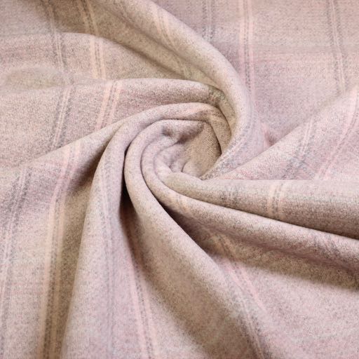 Tissu manteau carreaux Rose