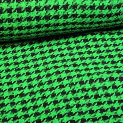 Tissu tweed Pied-de-poule vert