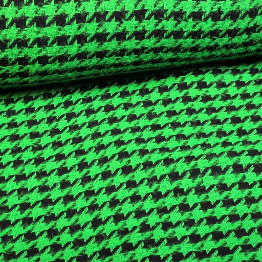 Tissu tweed Pied-de-poule vert