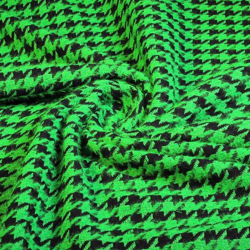 Tissu tweed Pied-de-poule vert