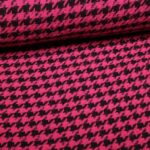Tissu tweed Pied-de-poule fuchsia