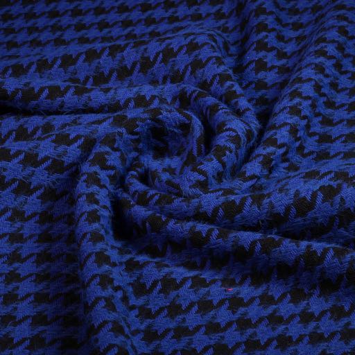 Tissu Tweed Pied-de-Poule Cobalt