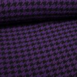 Tissu Tweed Pied-de-Poule Mauve