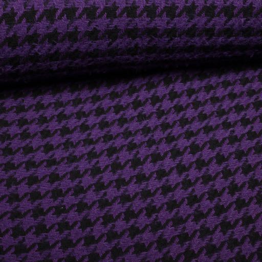 Tissu Tweed Pied-de-Poule Mauve